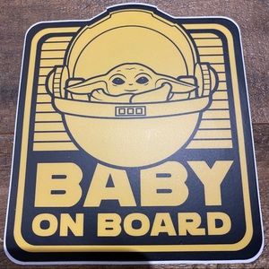 Baby Yoda On Board Vinyl Decal Sticker (New)
